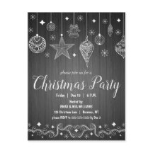 Modern Rustic Holiday Christmas Party Invitation