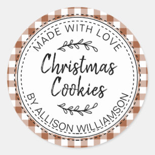 Modern Rustic Homemade Christmas Cookie TerraCotta Classic Round Sticker