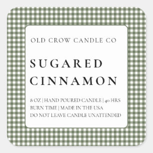 Modern Rustic Homespun Minimalist Candle Square Sticker