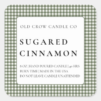 Modern Rustic Homespun Minimalist Candle Square Sticker