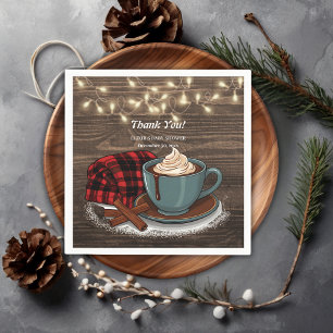 Modern Rustic Hot Cocoa Cozy Baby Shower Napkins