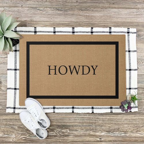 Modern Rustic Howdy Doormat