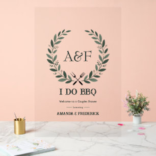Modern Rustic I Do BBQ Wedding Welcome Sign