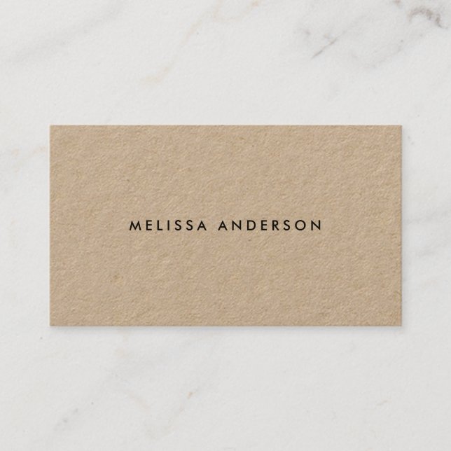 Modern rustic kraft paper business cards (Front)