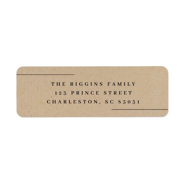 Modern rustic Kraft return address Label (Front)