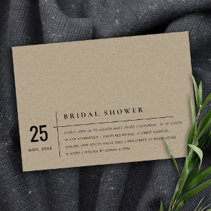 MODERN RUSTIC KRAFT TYPOGRAPHY BRIDAL SHOWER INVITATION