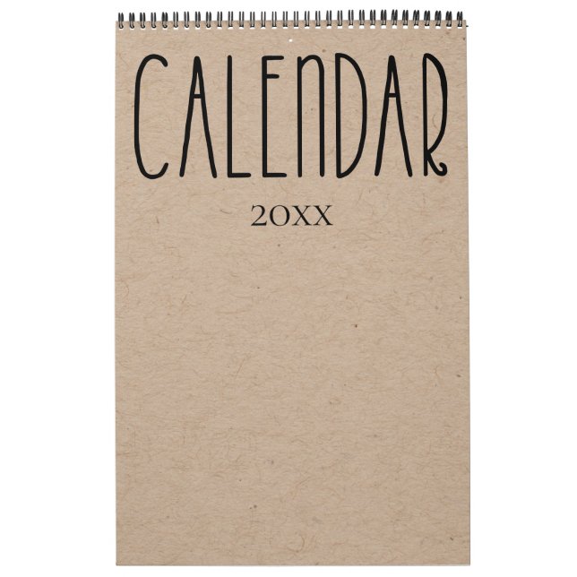 Modern Rustic Kraft with Black Calendar (Cover)