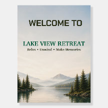 Modern Rustic Lake House Airbnb Welcome Foam Board