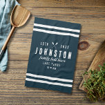 Modern Rustic Lake House | Navy White Kitchen Towel<br><div class="desc">Modern Rustic Lake House | Navy White kitchen towel</div>