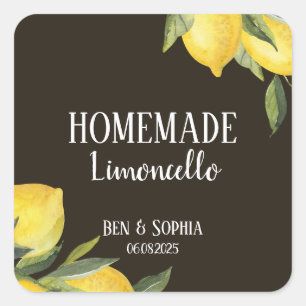 Modern Rustic Lemons Homemade Limoncello  Square Sticker