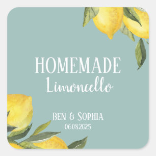 Modern Rustic Lemons Homemade Limoncello Square Sticker