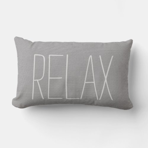 Modern rustic light gray burlap texture Relax Lumbar Pillow