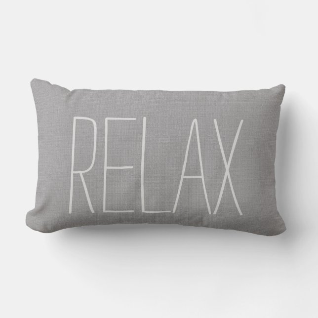 Modern rustic light gray burlap texture Relax Lumbar Pillow (Front)