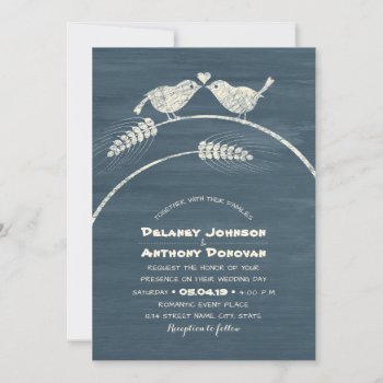 Modern Rustic Love Bird Wedding Country Wood Invitation by superdazzle at Zazzle