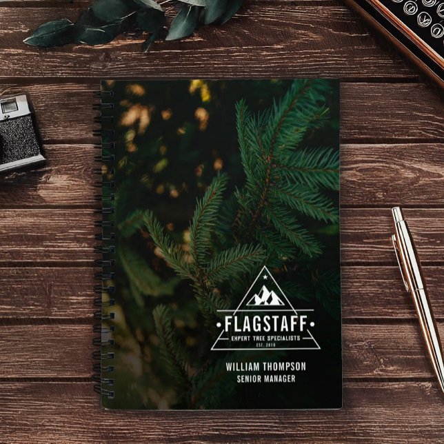Modern Rustic Masculine Mountain Tree Arborist Notebook (Creator Uploaded)