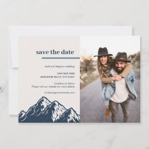 Modern Rustic Mountain Nature Outdoor Photo Save The Date