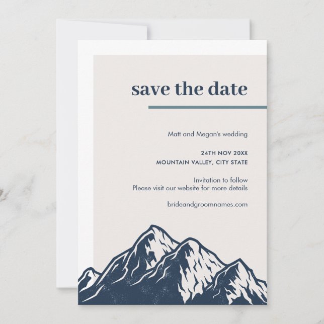 Modern Rustic Mountain Nature Outdoor Wedding Invitation (Front)