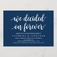 Modern Rustic, Navy Blue script, Engagement Party