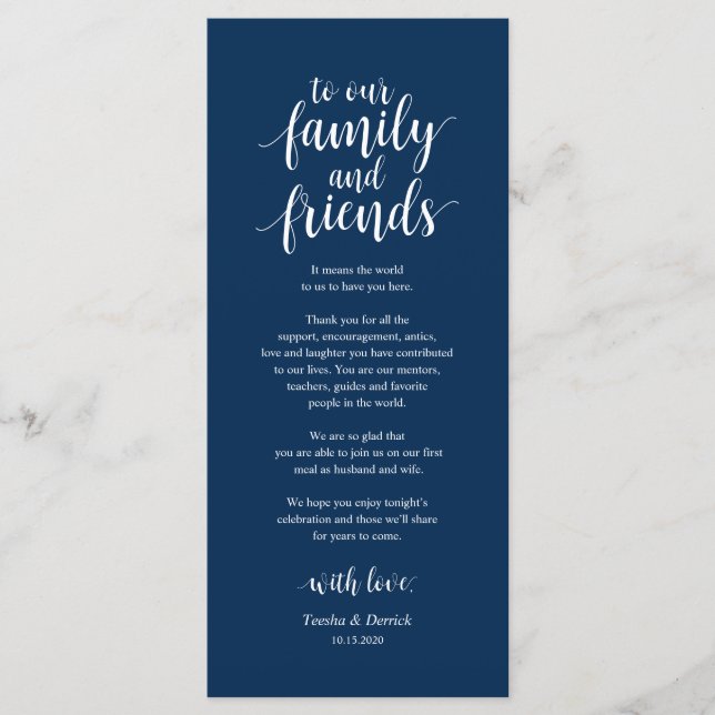 Modern Rustic, Navy Place Setting Thank You Cards (Front)