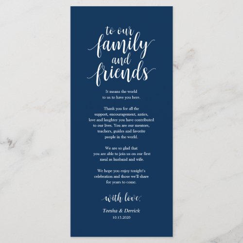 Modern Rustic Navy Place Setting Thank You Cards