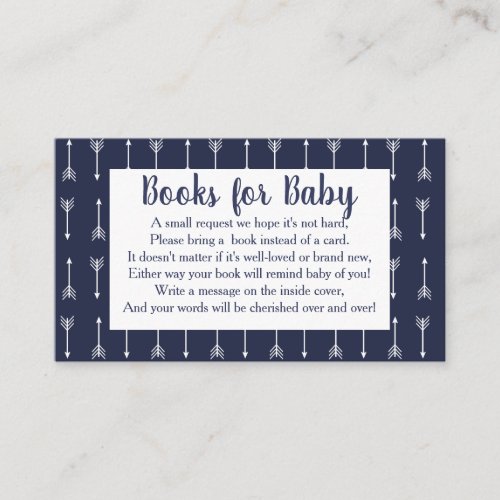Modern Rustic Navy  White Wolf Book Request Enclosure Card