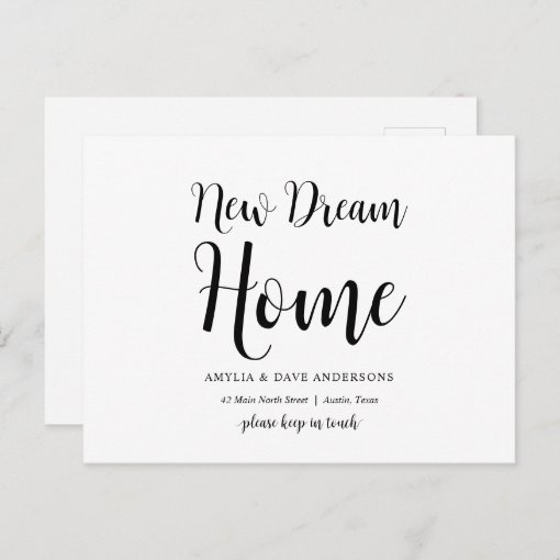 Modern Rustic, New Dream home address Announcement Postcard | Zazzle