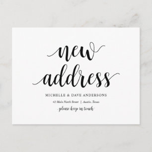 Modern Rustic, New home address Announcement Postcard