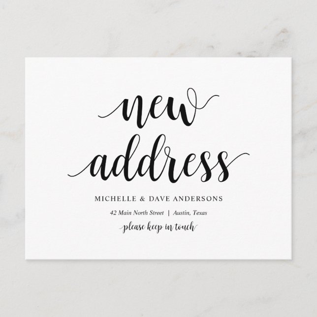 Modern Rustic, New home address Announcement Postcard (Front)