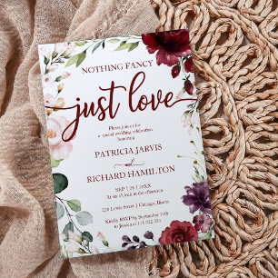 Modern Rustic Nothing Fancy Just Love Wedding Invitation