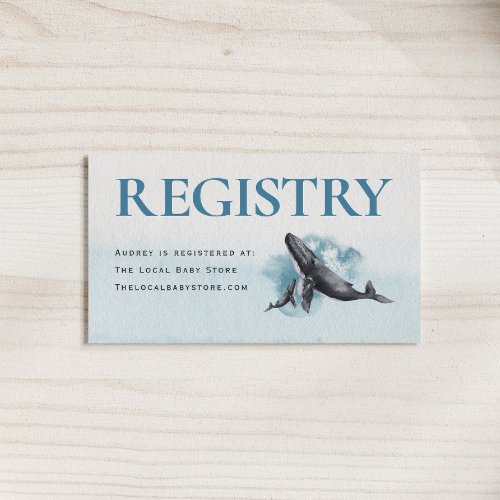 Modern Rustic Ocean Baby Registry  Enclosure Card