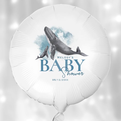 Modern Rustic Ocean Baby Shower Balloon