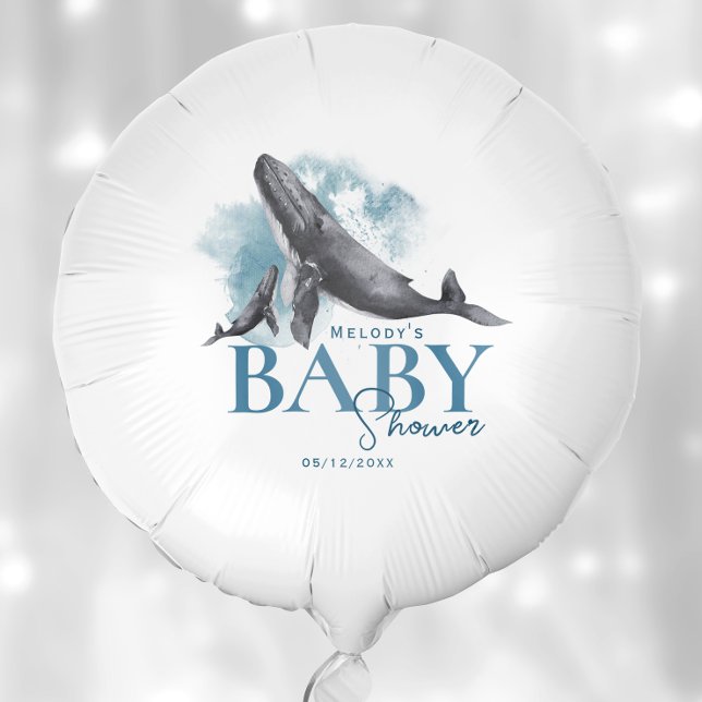 Modern Rustic Ocean Baby Shower Balloon (Creator Uploaded)