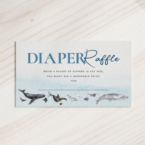 Modern Rustic Ocean Baby Shower Diaper Raffle Enclosure Card