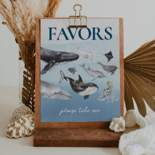 Modern Rustic Ocean Baby Shower Favors Sign