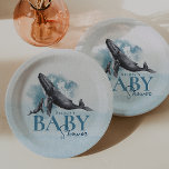 Modern Rustic Ocean Baby Shower Paper Plates<br><div class="desc">Introducing our modern rustic ocean baby shower paper plates, a captivating design that beautifully blends tropical elements with minimalist charm. This unique invitation captures the essence of an under-the-sea theme, featuring soothing watercolor shades of blue and grey with nautical sea creatures. Its casual yet sophisticated style appeals to those seeking...</div>