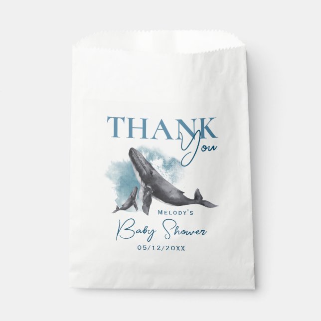 Modern Rustic Ocean Baby Shower Thank You Favor Bag (Front)