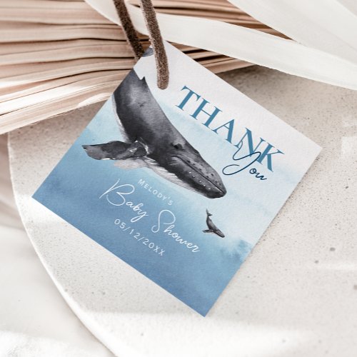 Modern Rustic Ocean Baby Shower Thank You Favor Tags