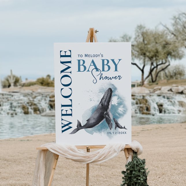 Modern Rustic Ocean Welcome Baby Shower Foam Board (Creator Uploaded)