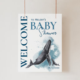 Modern Rustic Ocean Welcome Baby Shower Sign