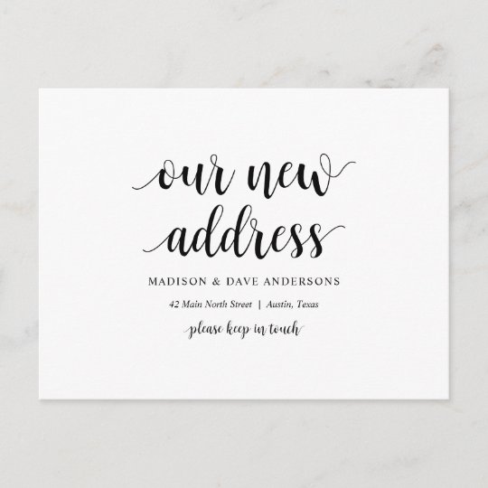 Modern Rustic, Our New Address Announcement Postca Postcard | Zazzle.com