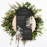 modern rustic pampas eucalyptus wedding QR code Al All In One Invitation<br><div class="desc">Budget modern black rustic pampas eucalyptus wedding all in one QR code invite,  reply card with space for qr code and website information.</div>