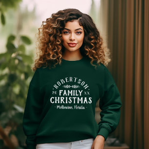 Modern Rustic Personalized Family Christmas Logo Sweatshirt