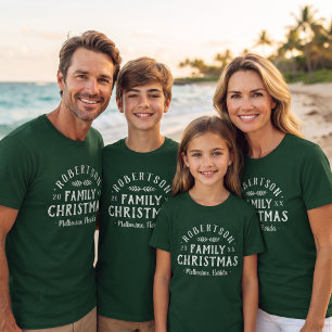 Modern Rustic Personalized Family Christmas Logo T-Shirt