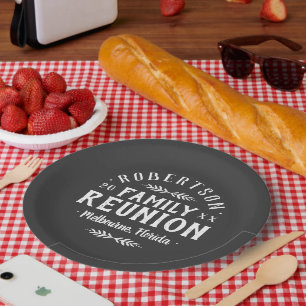Modern Rustic Personalized Family Reunion Paper Plates