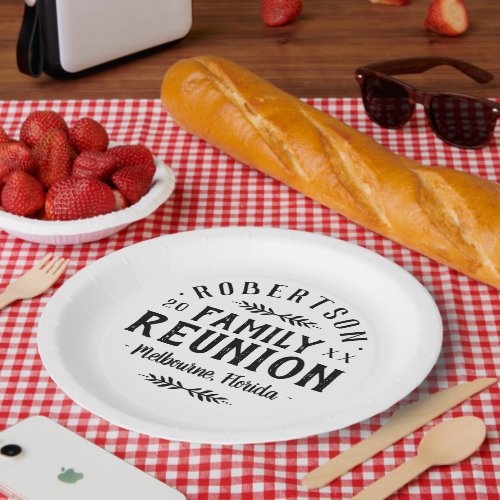 Modern Rustic Personalized Family Reunion Paper Plates