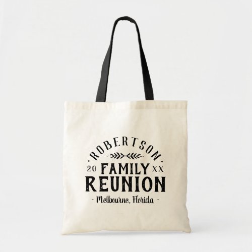 Modern Rustic Personalized Family Reunion Tote Bag
