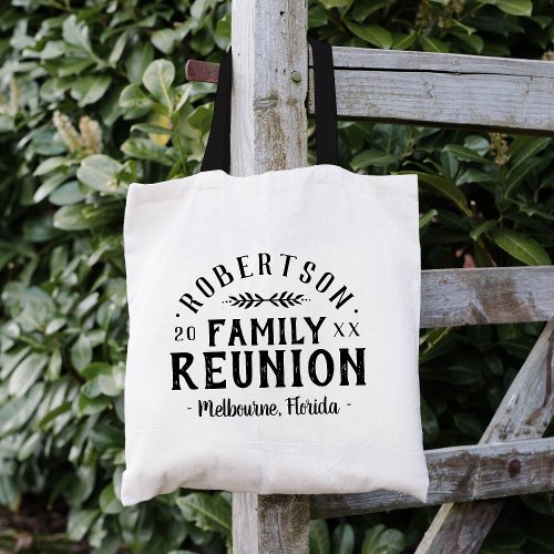 Modern Rustic Personalized Family Reunion Tote Bag