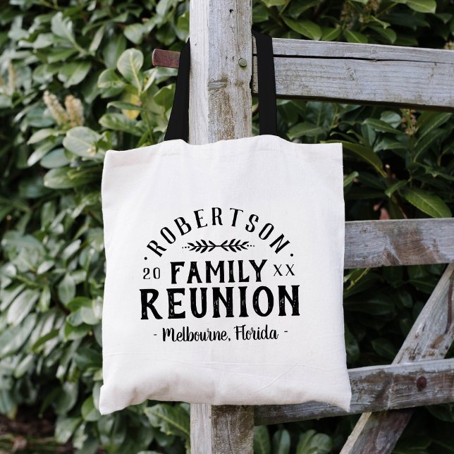 Modern Rustic Personalized Family Reunion Tote Bag (Creator Uploaded)