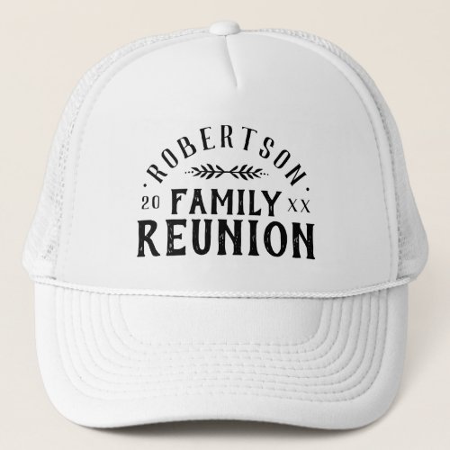 Modern Rustic Personalized Family Reunion Trucker Hat