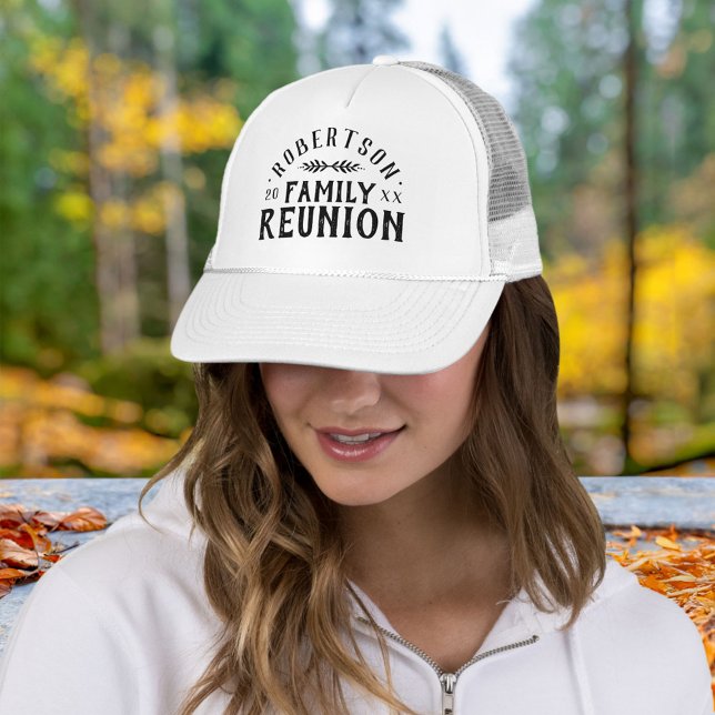 Modern Rustic Personalized Family Reunion Trucker Hat (Creator Uploaded)
